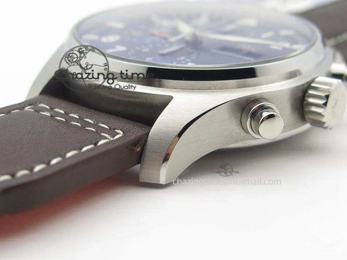 MIROTIME 0219 HighQuality Pilot Chrono 377714 “Le Petit Prince” ZF Best Edition Blue Dial On Brown Leather Strap A 7309